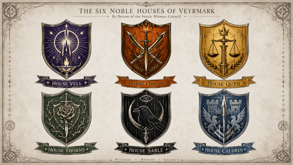 The Six noble Houses of Veyrmark Image from Witness Breaker